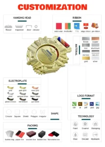 Examples of unique custom medal shapes beyond traditional circles