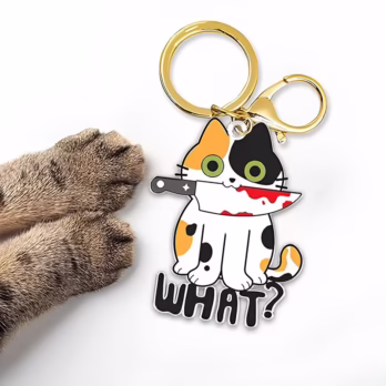 Custom Cute Cat Keychain
