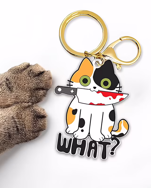 Custom Cute Cat Keychain