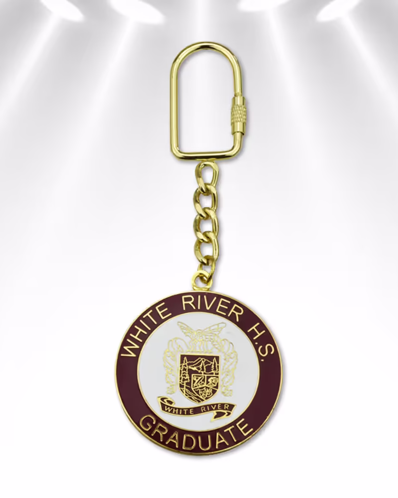 Personalized metal keychain with custom engraving, ideal for gifts or promotions