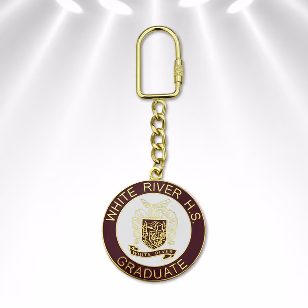 Personalized metal keychain with custom engraving, ideal for gifts or promotions