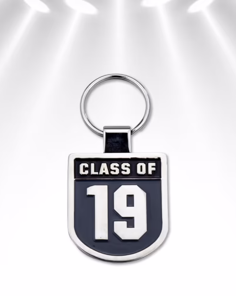 Personalized metal keychain with custom engraving, ideal for gifts or promotions