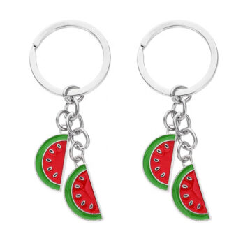 Custom Watermelon Metal Keychain with Palestine