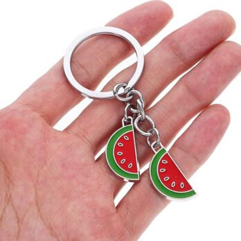 Custom Watermelon Metal Keychain with Palestine