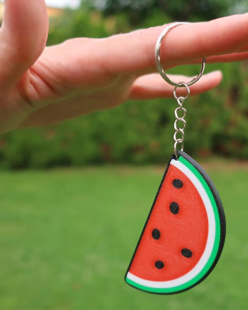 Custom Watermelon Metal Keychain with Palestine