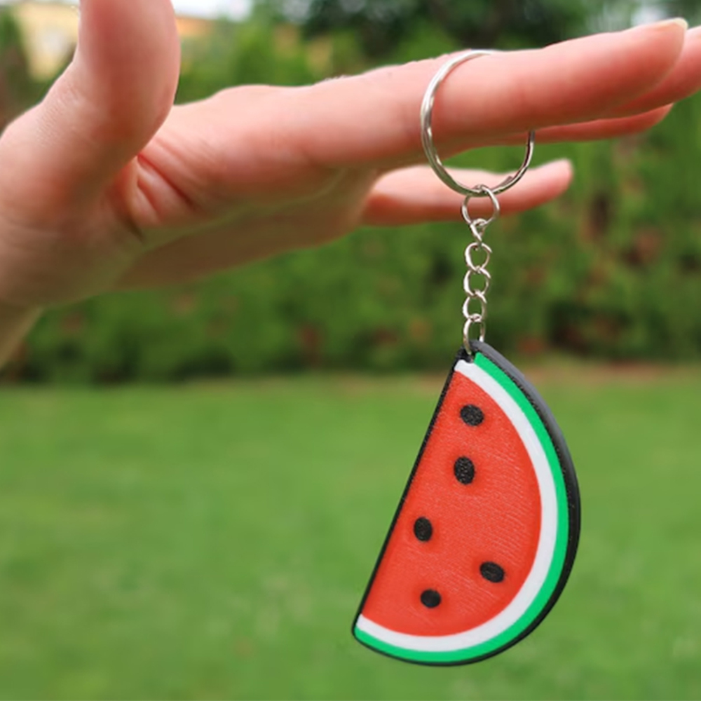 Custom Watermelon Metal Keychain with Palestine