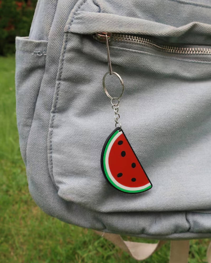 Custom Watermelon Metal Keychain with Palestine