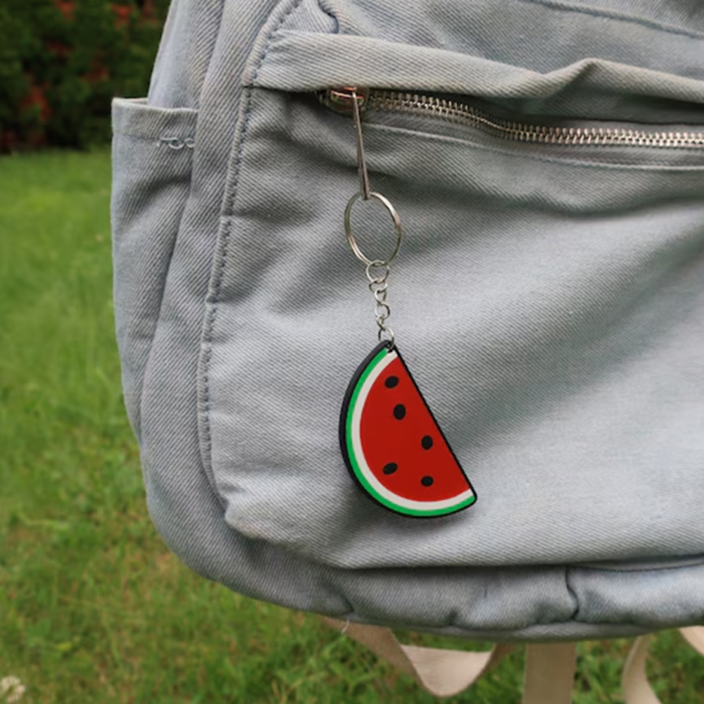 Custom Watermelon Metal Keychain with Palestine