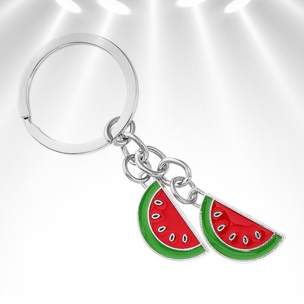 Custom Watermelon Metal Keychain with Palestine