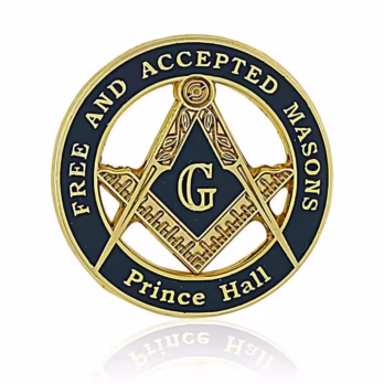 Masonic Square and Compasses Lapel Pin in Gold and Blue Enamel