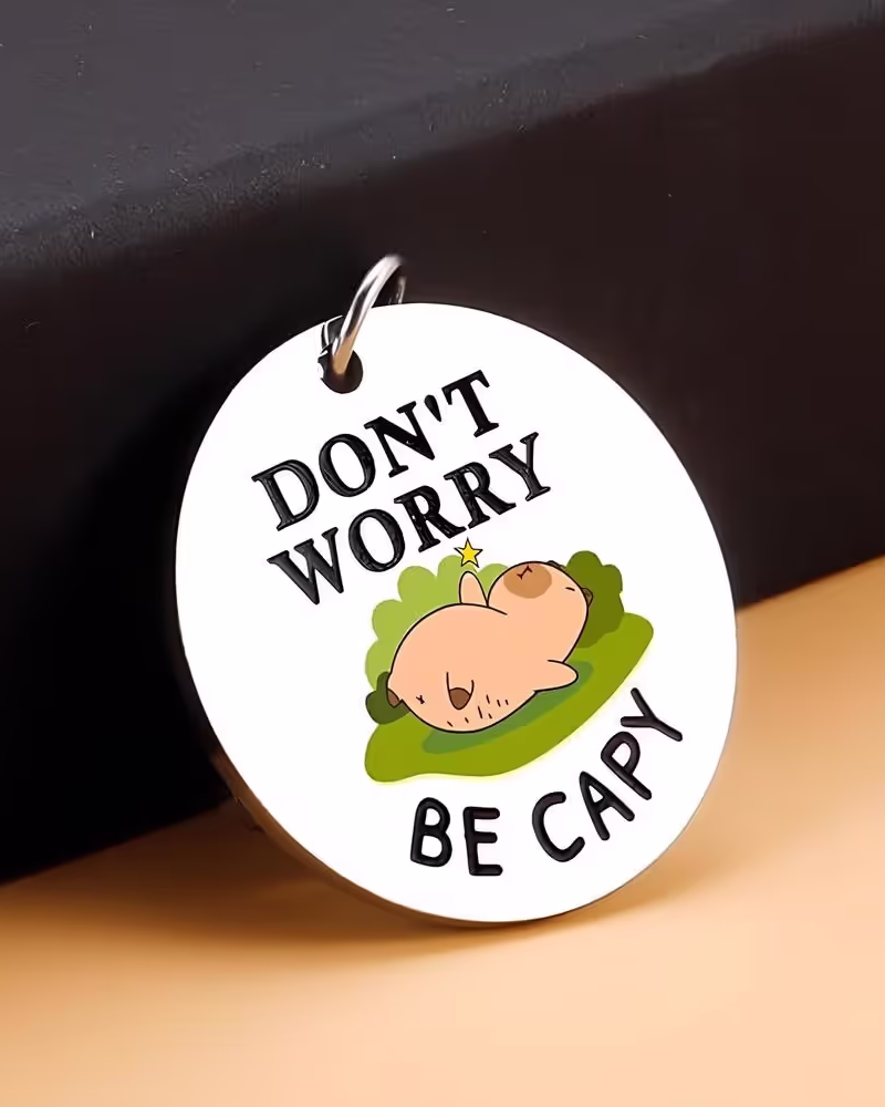 Personalized Capybara Metal Keychain Gift