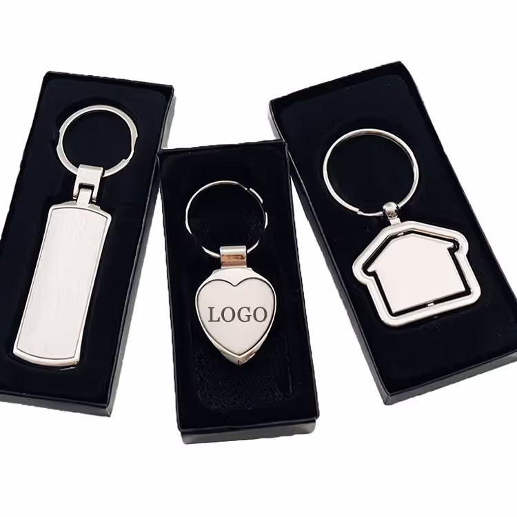 Custom House Keychain in Gold Metal