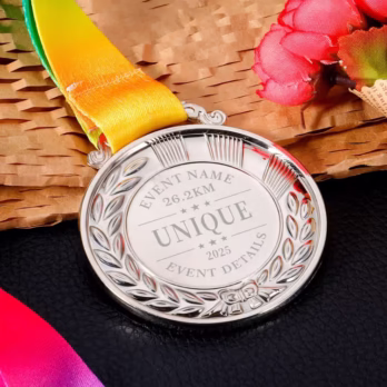 Custom Logo Medal Silver Finish