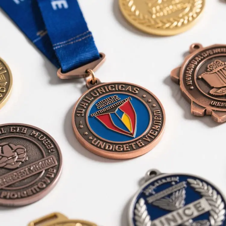 Diverse portfolio of custom medals produced by UNIQUE