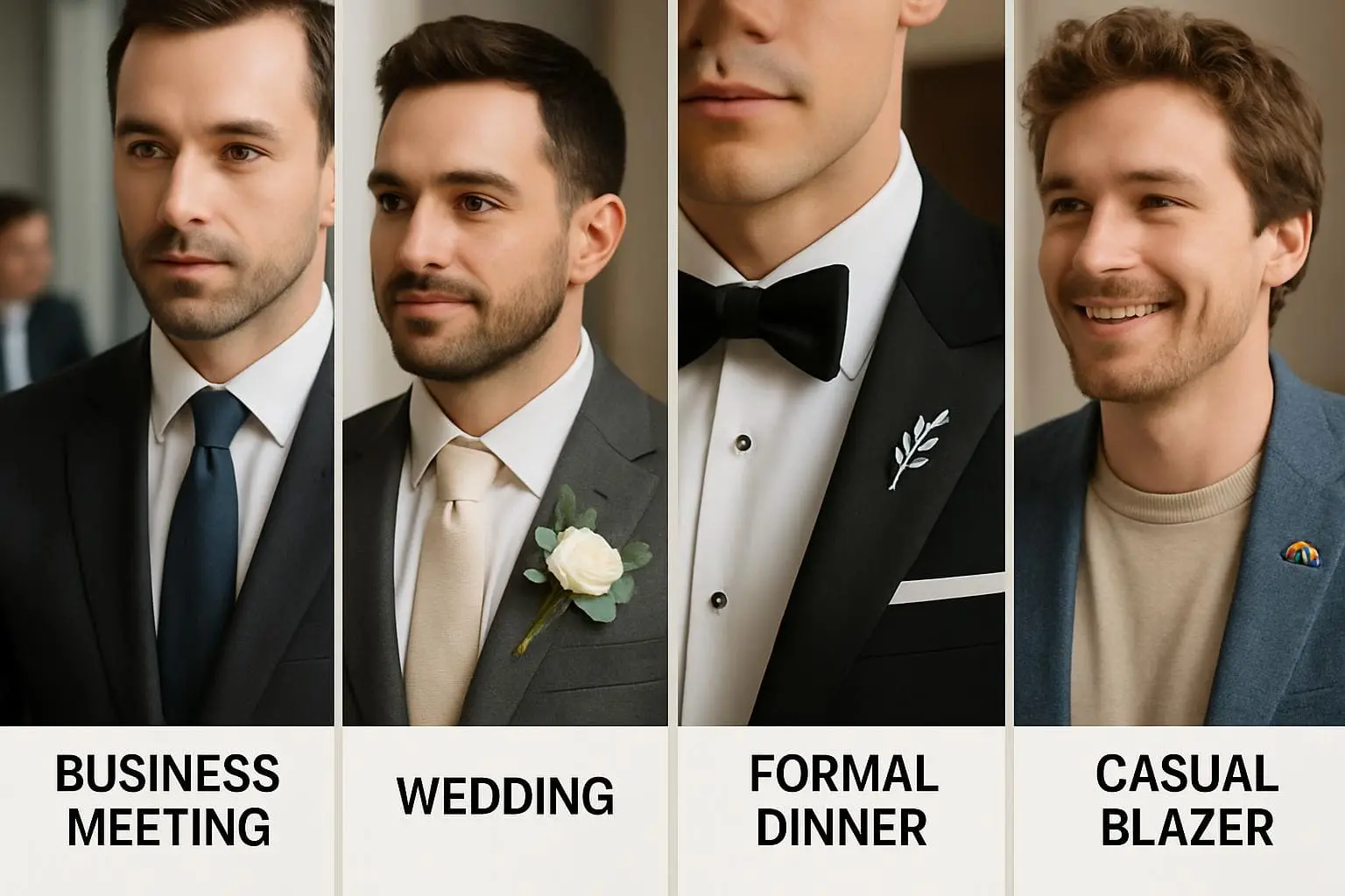 Proper lapel pin styling across various occasions: business meetings, weddings, formal dinners, and casual wear